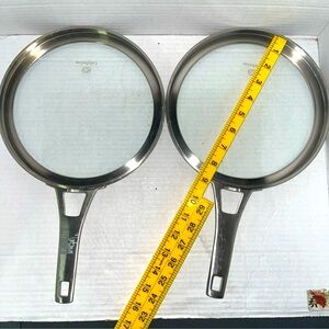 Lot 2 Calphalon Premier Hard-Anodized Nonstick 9" Lid cover Only stainless steel